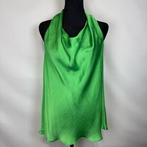 Violet & Claire Vibrant Green Cowl Neck Halter Style Top Sz Medium
